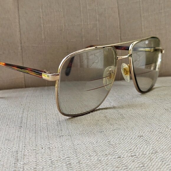 Vintage Aristar Men Eyeglasses Frame Gold/Brown Tone 58[]18 145 Glasses Eye Wear - Picture 1 of 13